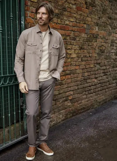 Moy Moleskin Shirt in Oatmeal